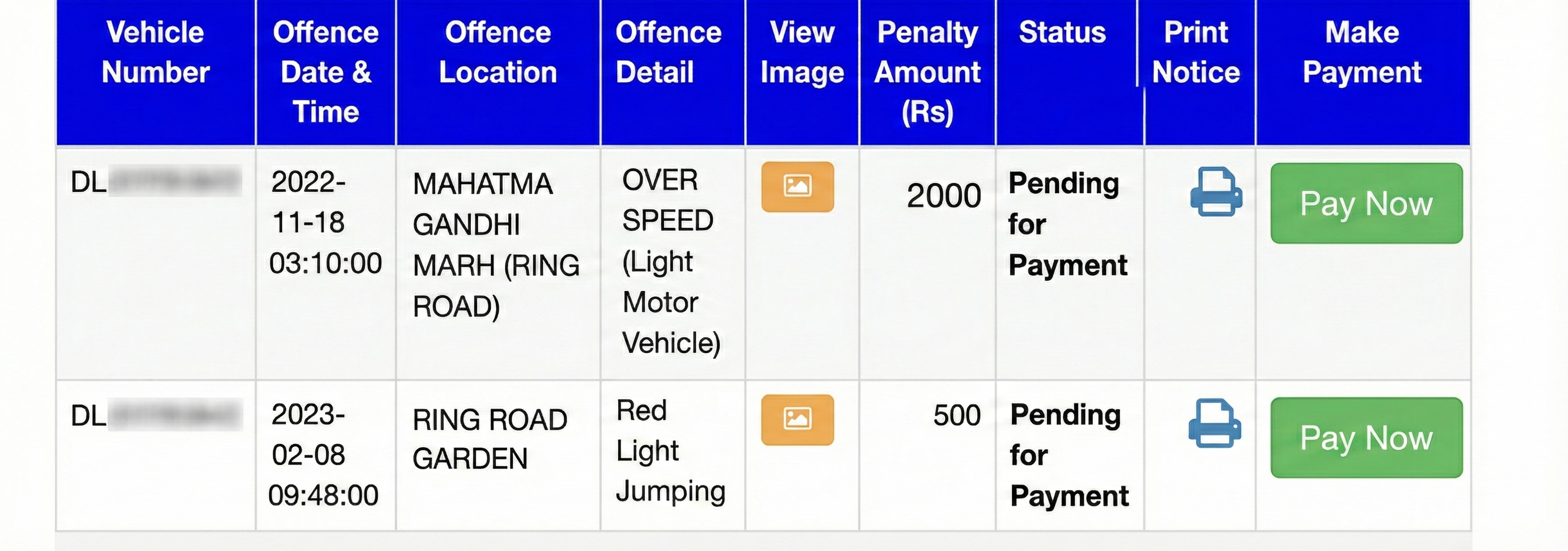 Check Challan Status